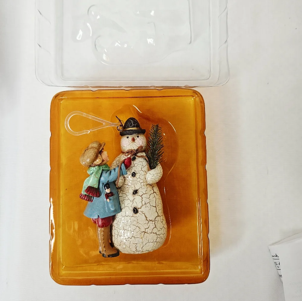 Hallmark Keepsake A Very Merry Snowman Ornament 2003 Nina Aubé Chalkware